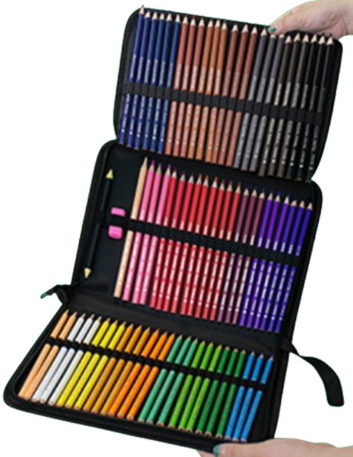 알로데 접이식 커튼 색연필 파우치 72색 60 x 29.5 cm, 블랙, 1개