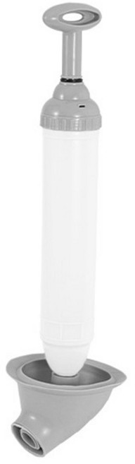 맥라이프 화장실 압축 변기 관통 뚫어뻥 커브형, 화이트