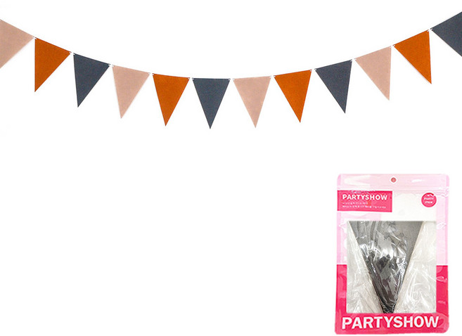 파티쇼 펠트삼각파티 가랜드, 브라운패턴, 1개