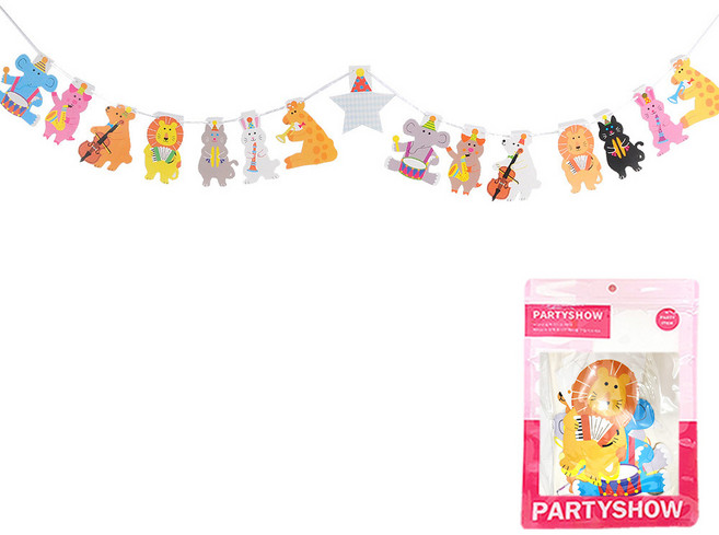 파티쇼 파티장식 가랜드, 동물친구들, 2개