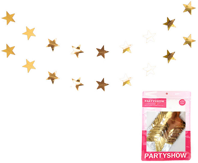 파티쇼 SHOW별 가랜드 소, 1개, 골드