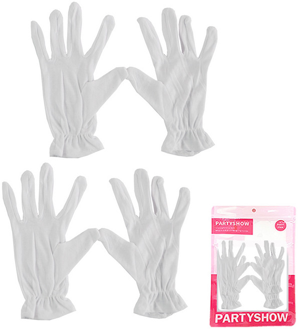 파티쇼 컷팅식 행사 흰장갑, 화이트, 2세트