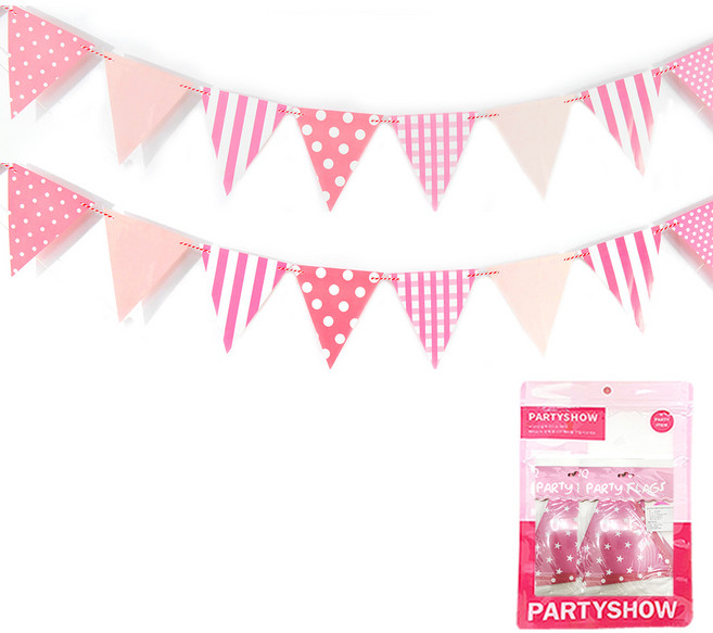 파티쇼 파티삼각 스웨그 가랜드, 핑크, 2개