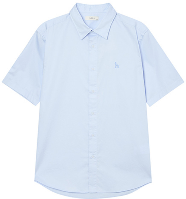 헤지스 남성용 단색 면 반팔 캐주얼 셔츠