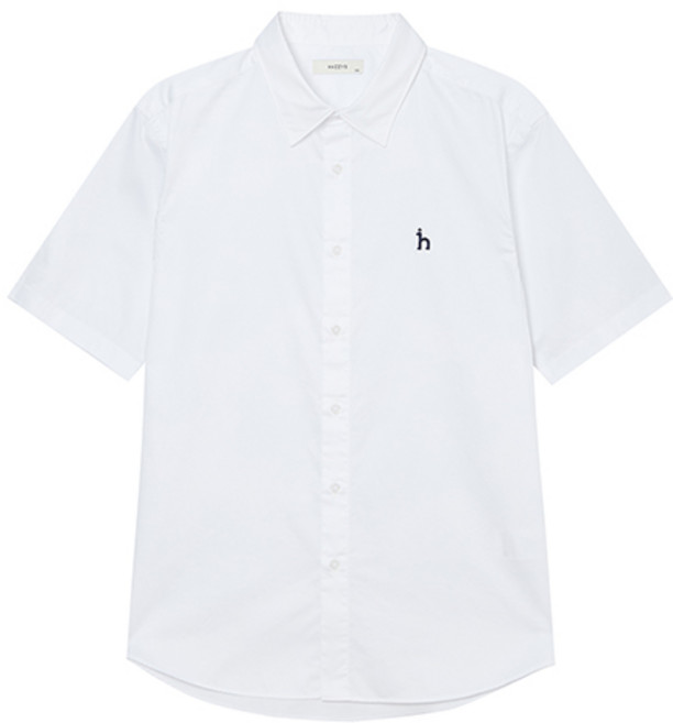 헤지스 남성용 단색 면 반팔 캐주얼 셔츠