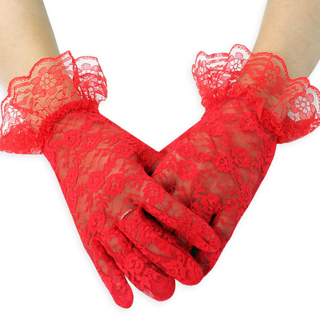 이츠굿텐 여성용 웨딩 레이스 장식 혼주 장갑