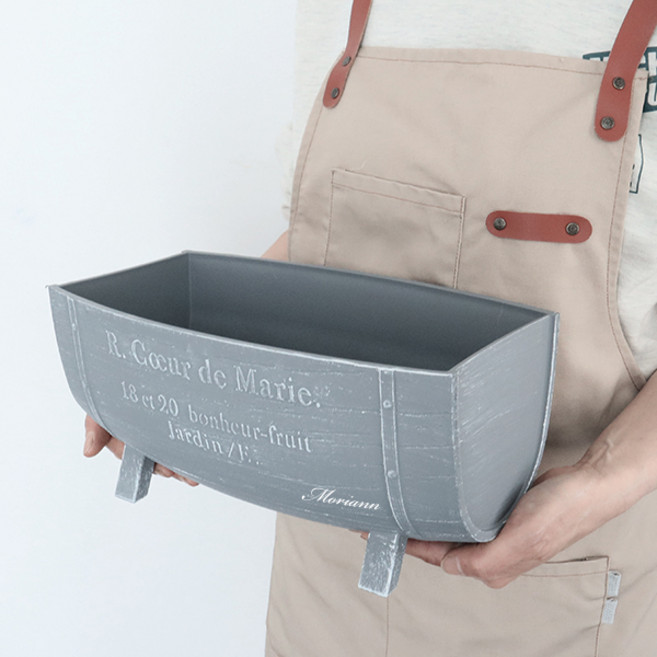 모리앤 빈티지 오크 무광플라스틱화분 3015, 블루그레이, 1개