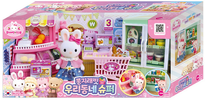 원앤원 귀염뽀짝 콩지래빗 우리동네슈퍼, 혼합색상, 1개