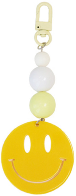 비팬시 구슬 스마일 키링, 옐로우, 1개