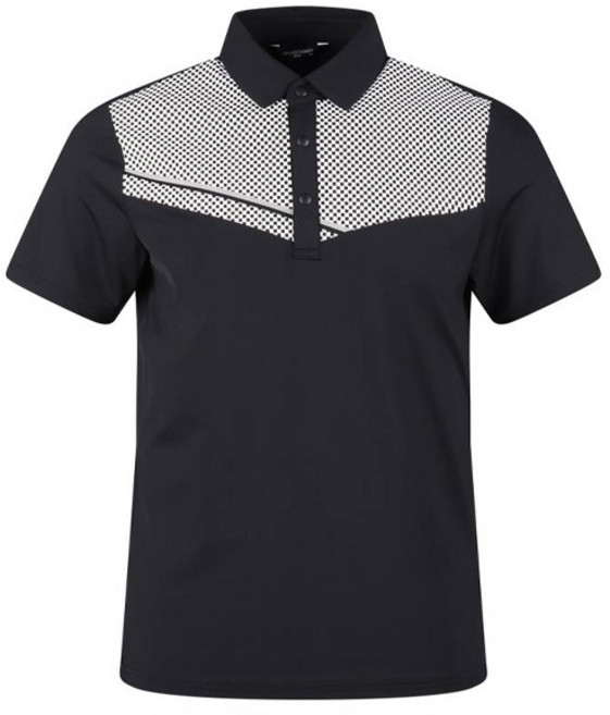 arnaldo bassini 男士棋盤格拼接短袖高爾夫球衫 ABMTS42326