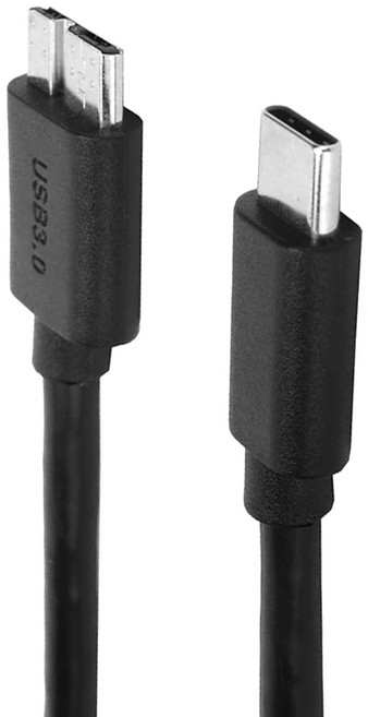 UniSync Type-C公轉Micro B公 USB3.0外接硬碟高速傳輸線 0.5M, 黑色, 1條