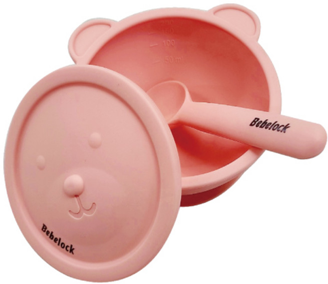 베베락 국내 제조 엘파 베이비 실리콘 흡착볼 세트, 피치핑크, 1세트