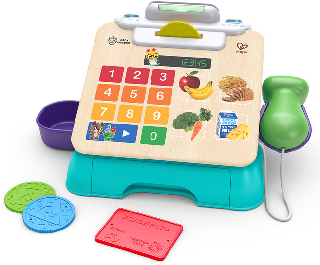 baby einstein 神奇觸控收銀遊戲 結帳櫃檯 超市遊戲 原木玩具, 1個, 混合色