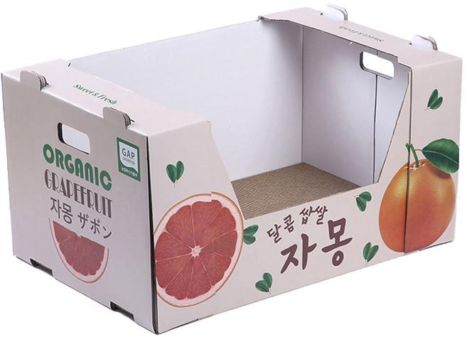 고양이 자몽 박스 스크래쳐, 베이지, 1개