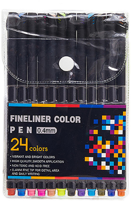 코히미 피그먼트 파인라이너 컬러펜 세트 0.4mm, 1세트, 24색