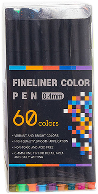 코히미 피그먼트 파인라이너 컬러펜 세트 0.4mm, 1세트, 60색