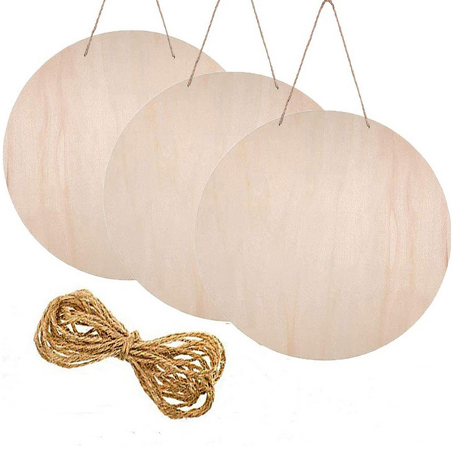 코히모 미술 공예 가구 DIY 목재 원형 문판 4W072, 3개