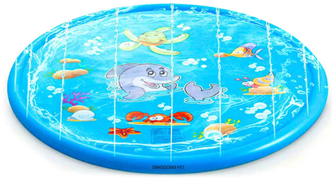 딩동펫 반려동물 분수놀이 라운드 매트, 블루, 1개