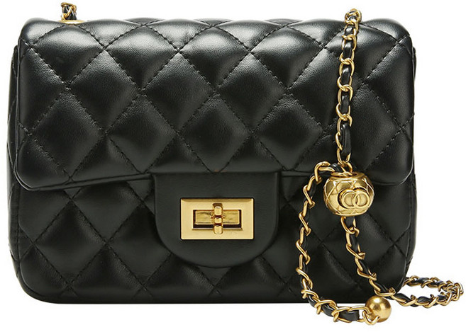 소리달 링볼 퀼팅 볼륨 체인조절 디테일 하객룩 크로스 숄더백