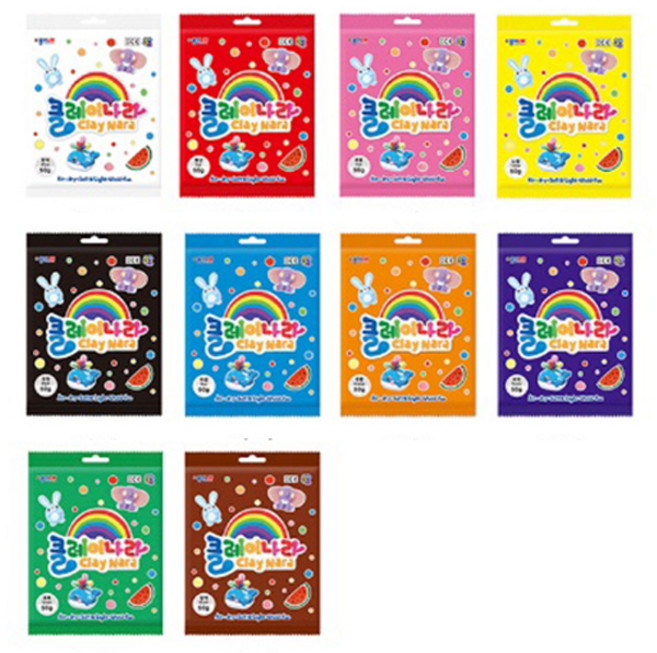 종이나라 클레이나라 유아용 클레이 10종, 혼합색상, 500g, 1세트