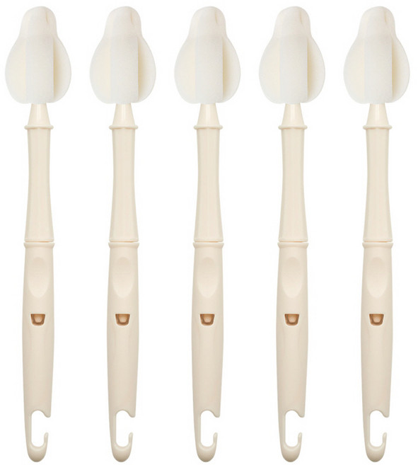 리에또 클린 롱 젖병 젖꼭지 세척솔, 5개, 오트밀