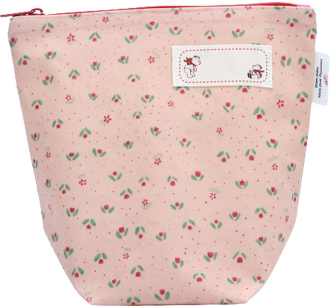 어린이집 방수 양치컵 수건 파우치, 핑크튜율립