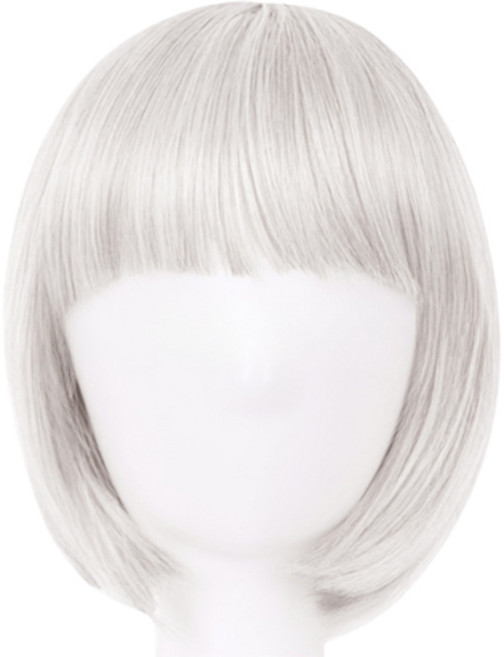 마켓감성 파티 컬러 단발 가발, 실버그레이, 1개