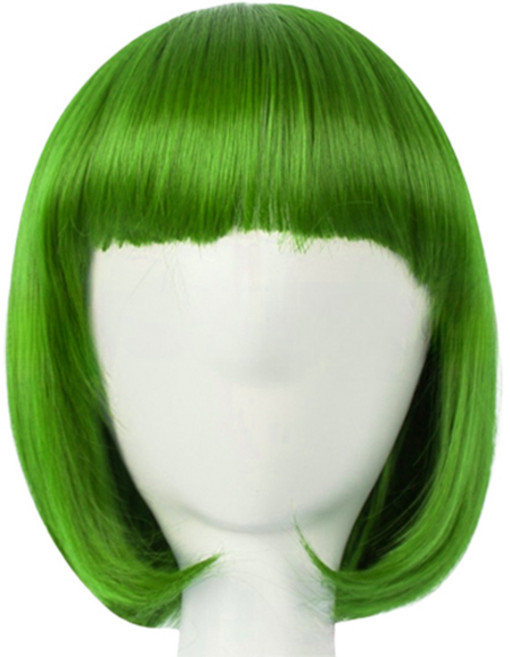 마켓감성 파티 컬러 단발 가발, 그린, 1개