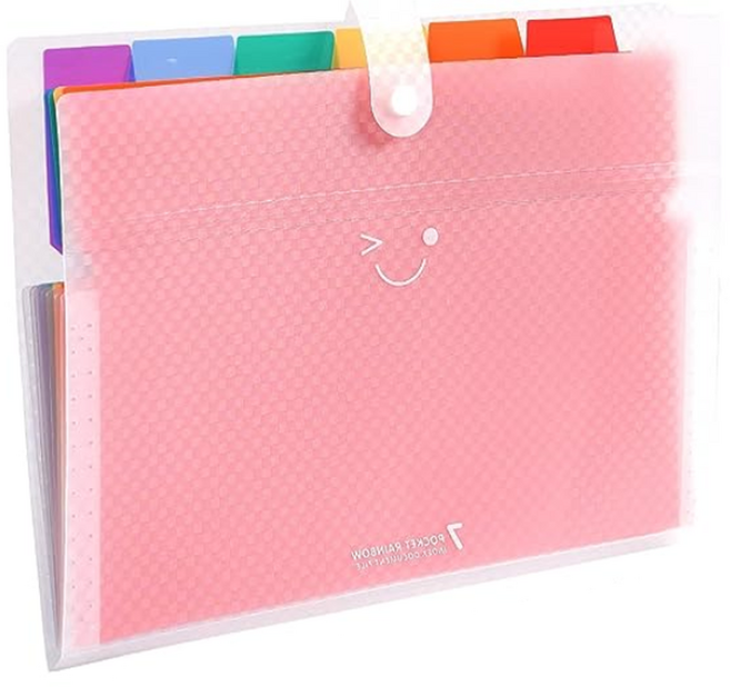 로타 7포켓 레인보우 도큐먼트 휴대용 파일, 화이트, 1개