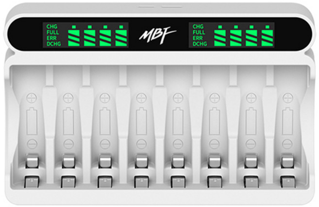엠비에프 LCD AA AAA 건전지 급속 충전기 8구 MBF-8BCG, 1개