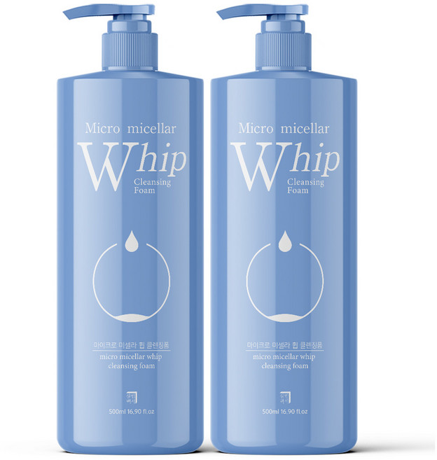 살림백서 마이크로 미셀라 휩 클렌징폼, 500ml, 2개