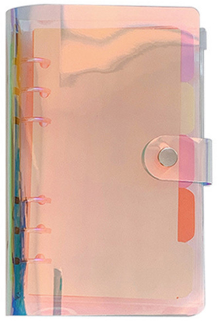 코히모 홀로그램 현금 바인더 6공 다이어리 생활비 저축 지갑 세트 4W095, 1세트, 혼합색상