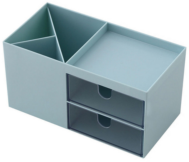 올라운더 데스크탑 수납정리함 연필꽂이 오거나이저, 블루, 1개