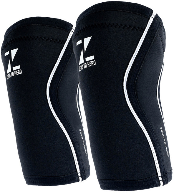 제로투히어로 네오프렌 무릎보호대 5mm 세트, 1세트, 블랙+화이트
