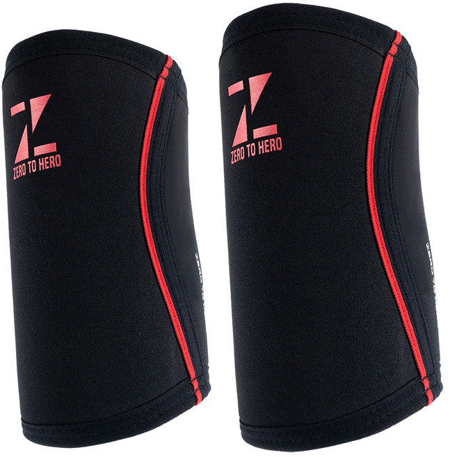 제로투히어로 네오프렌 팔꿈치보호대 5mm 세트, 블랙+레드, 1개