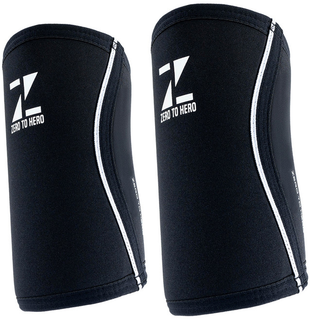 제로투히어로 네오프렌 팔꿈치보호대 5mm 세트, 블랙+화이트, 1개