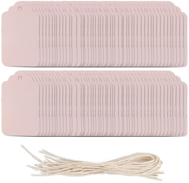 코히모 종이 마카롱 라벨택 200p + 고리 200p 세트 4W137, 핑크, 1세트