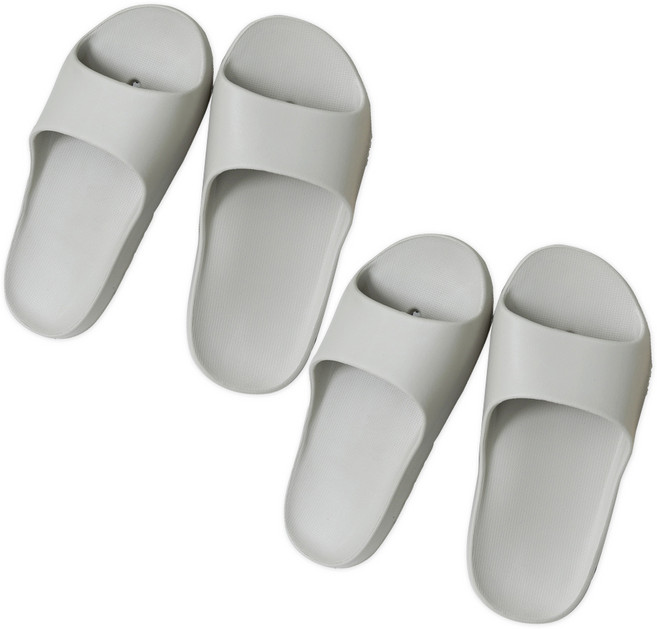 퓨어 EVA 발등낮은 소프트 욕실화 2종 세트, 샌드그레이+샌드그레이, 1개