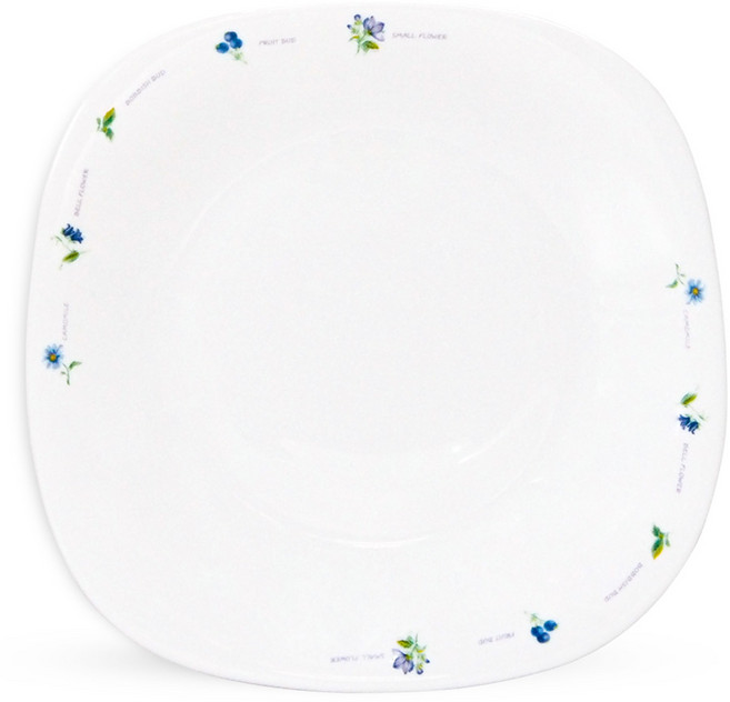 바칠레 유로피안 카모마일 사각소접시, 화이트, 1개