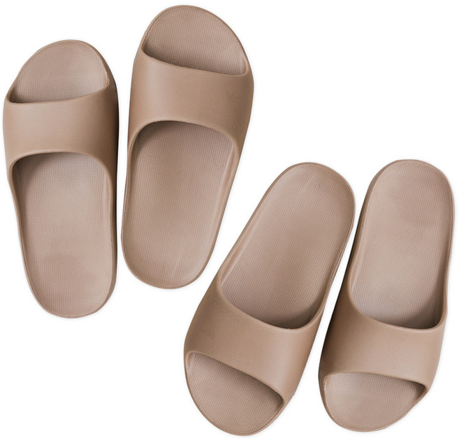 퓨어 EVA 발등 낮은 욕실화 2종 세트, 브라운+브라운, 1개