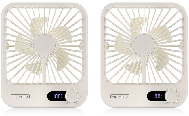 모리츠 BLDC 100단 조절 무선 슬림 데스크팬 선풍기 2p, MO-SK101, 베이지