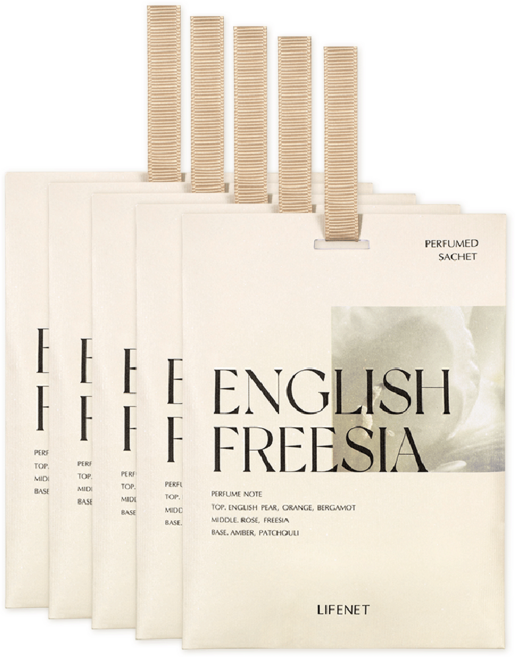 라이프넷 퍼퓸드 샤쉐 방향제 본품, 20g, 5개, 잉글리시 프리지아