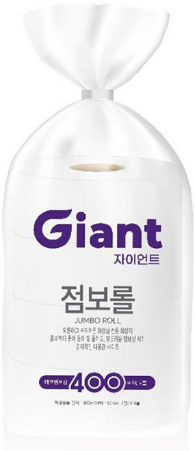 대왕자이언트 1겹 점보롤 화장지, 400m, 4롤, 1개