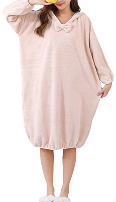 데이소이 올인원 후드형 샤워 가운 80 x 150 cm, 베이지, 1개