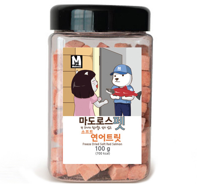 마도로스펫 반려동물 동결건조 간식, 소프트연어, 100g, 1개