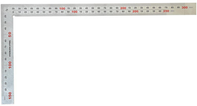 블루텍 목공용 직각자 150 x 300 mm BD-SQ300W C4011864, 1개