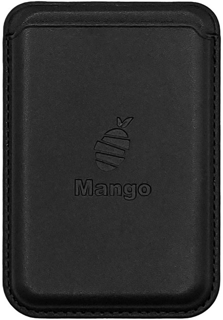 망고 자력강화 맥세이프 가죽 휴대폰 카드지갑, 블랙, 1개