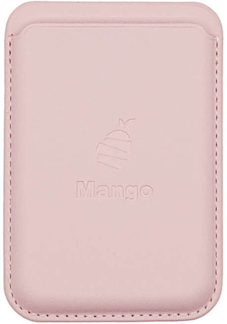망고 자력강화 맥세이프 가죽 휴대폰 카드지갑, 베이비핑크, 1개