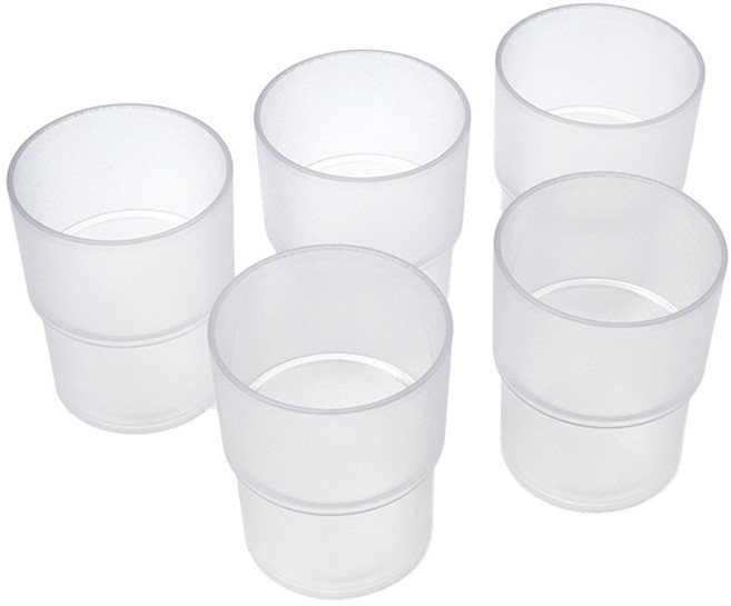 리빙메이트 폴리카보네이트 피씨컵 240ml, 투명, 5개