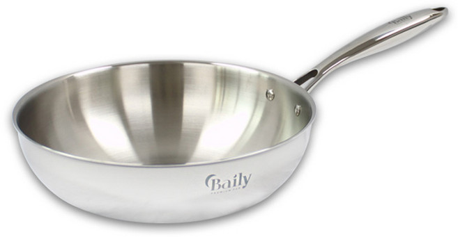 HANIL STAINLESS STEEL 貝利 全五層不鏽鋼電磁爐中式炒鍋, 26cm, 1個
